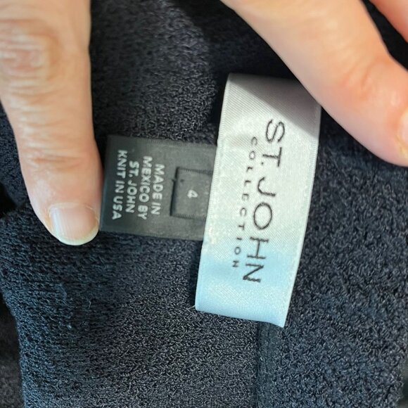 ST.JOHN COLLECTION Black Santana Boucle Knit Pencil Skirt Size 4 - Picture 8 of 9